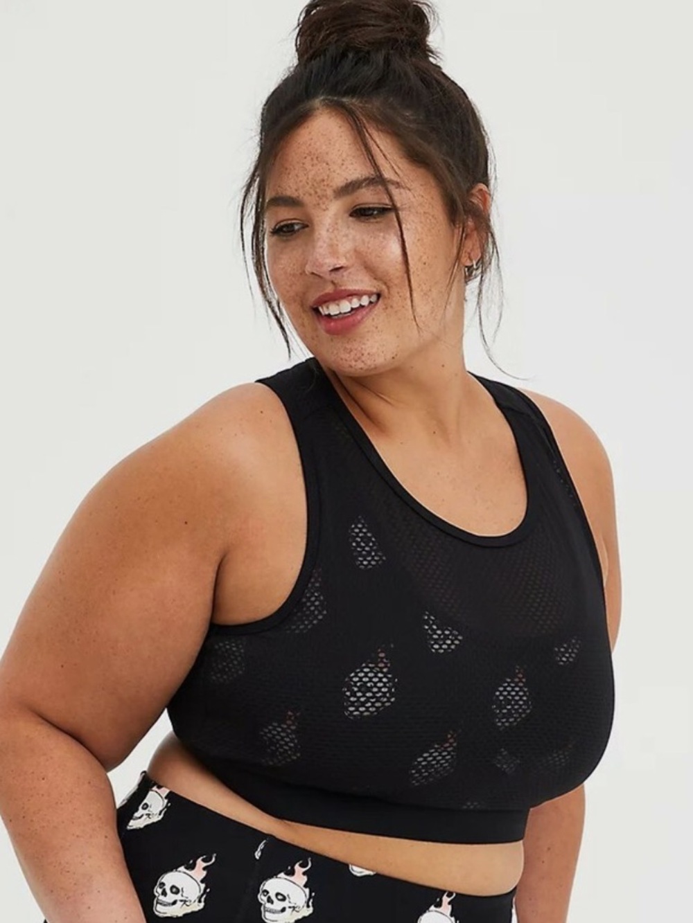 torrid Black Mesh Crop Tank Bralette - Size 3